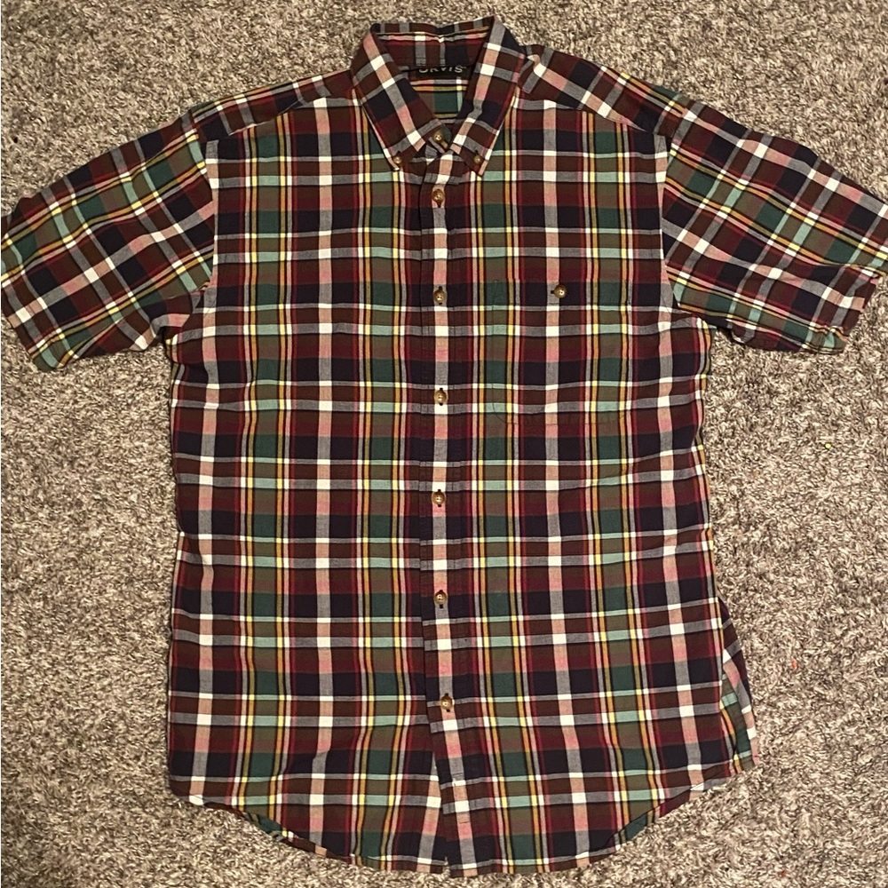 Orvis Men's Short Sleeve Shirt Size Medium Multicolor Button-Down Plaids